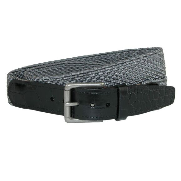 CrookhornDavis Men's Hampton Stretch Belt with Croc Print Tabs - Picture 1 of 2